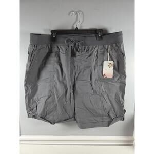 Palm Rio Women's Pull On Shorts Charcoal 3X NEW Summer Casual